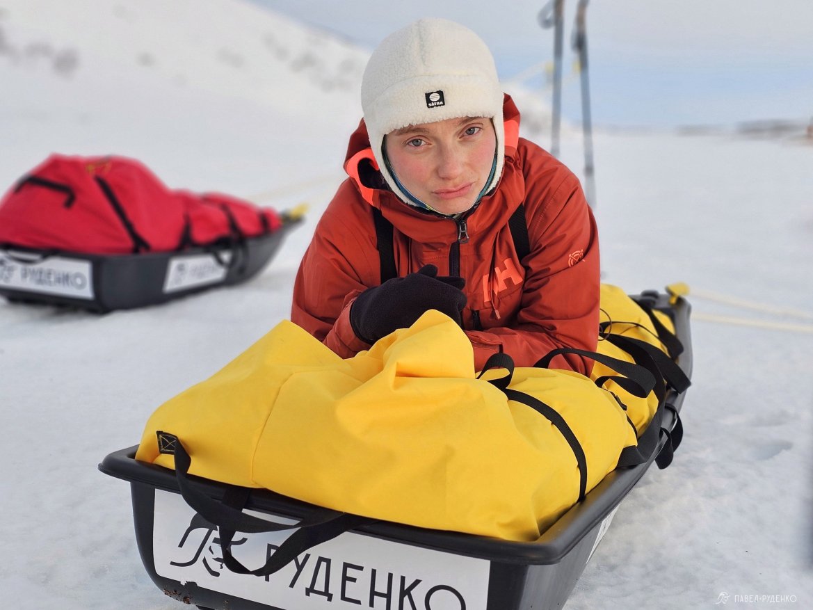 Фотография Arctic pulkas on a ski trek with Pavel Rudenko.