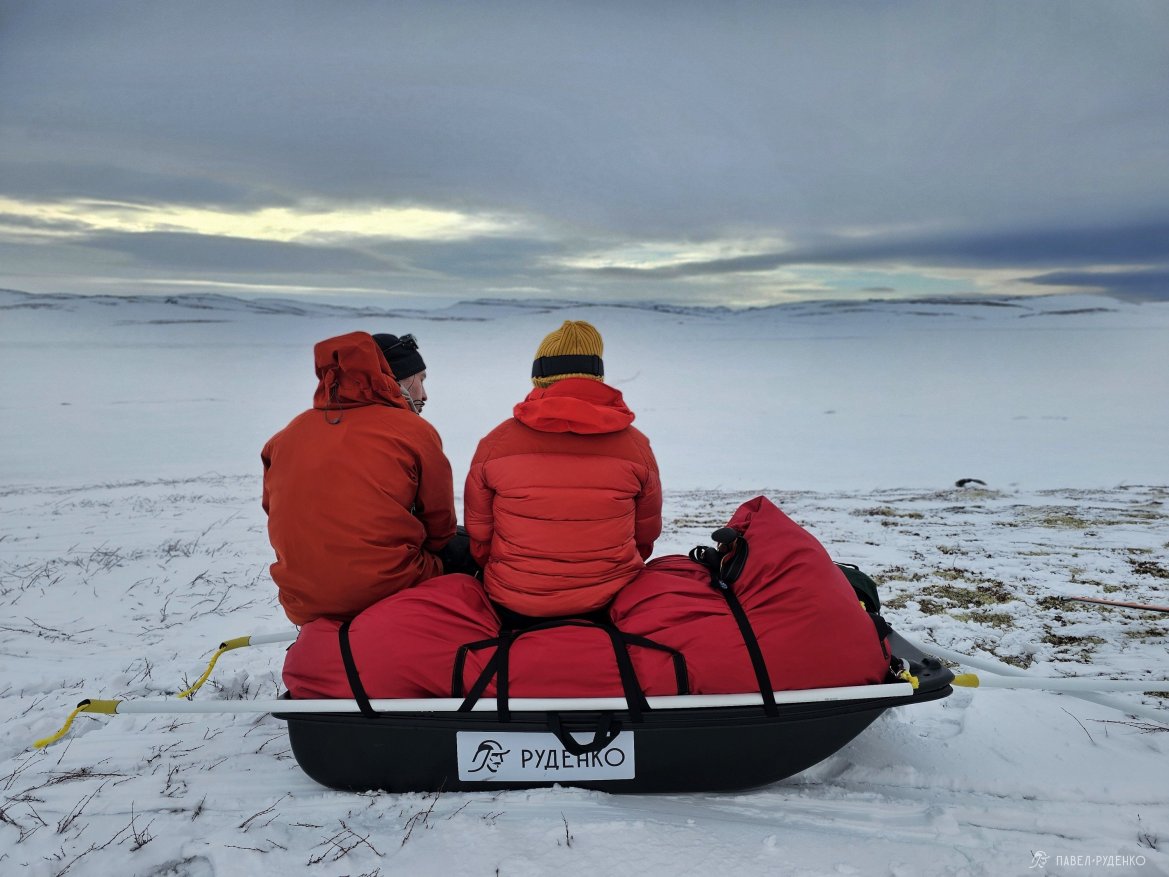 Фотография Arctic pulkas on a ski trek with Pavel Rudenko.